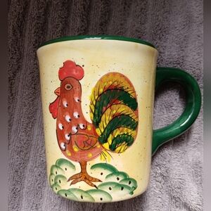 Style-Eyes by Baum Bros Red Check Rooster Hand Painted Extra Large 24 oz Mug